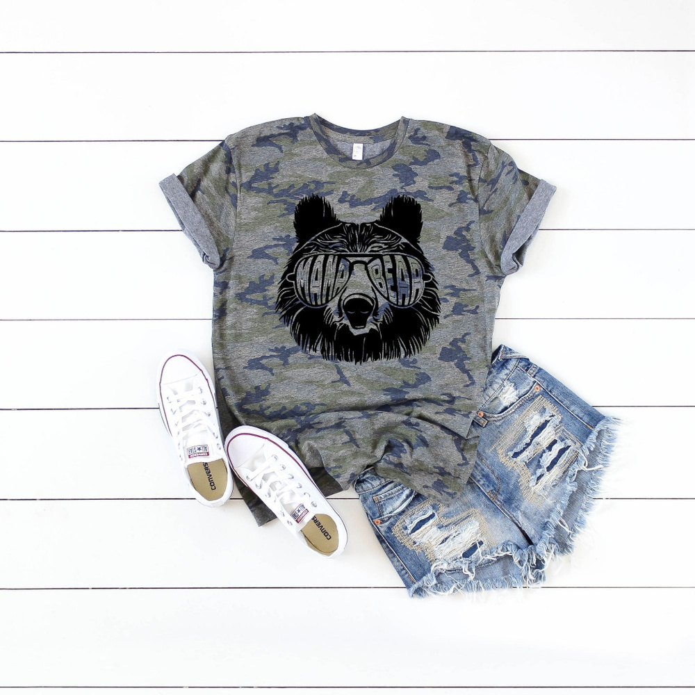 Camo Mama Bear T Shirt